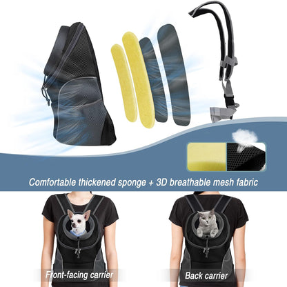 Pet Dog Carrier Backpack | Breathable Front Pack For Small Dogs & Cats