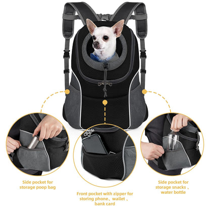 Pet Dog Carrier Backpack | Breathable Front Pack For Small Dogs & Cats
