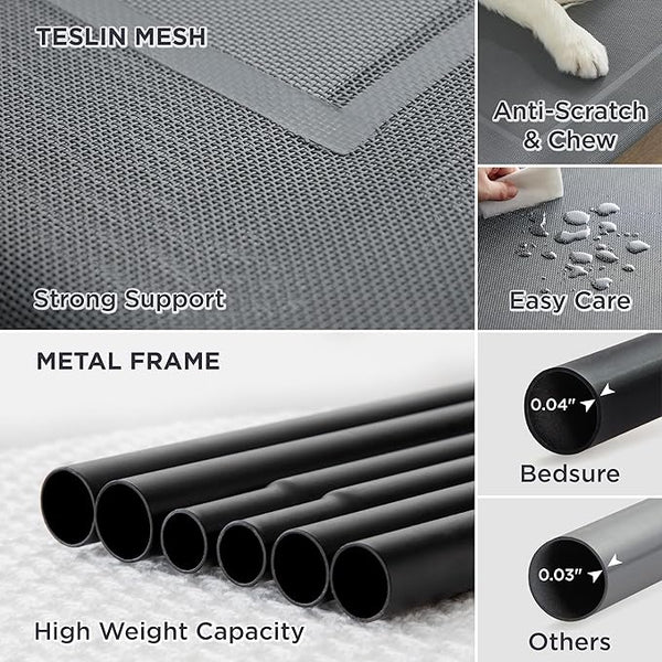 Elevated Dog Bed – Breathable Mesh & Metal Frame, Indoor/Outdoor Use