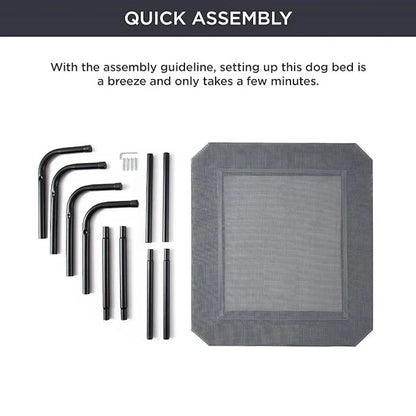 Elevated Dog Bed – Breathable Mesh & Metal Frame, Indoor/Outdoor Use