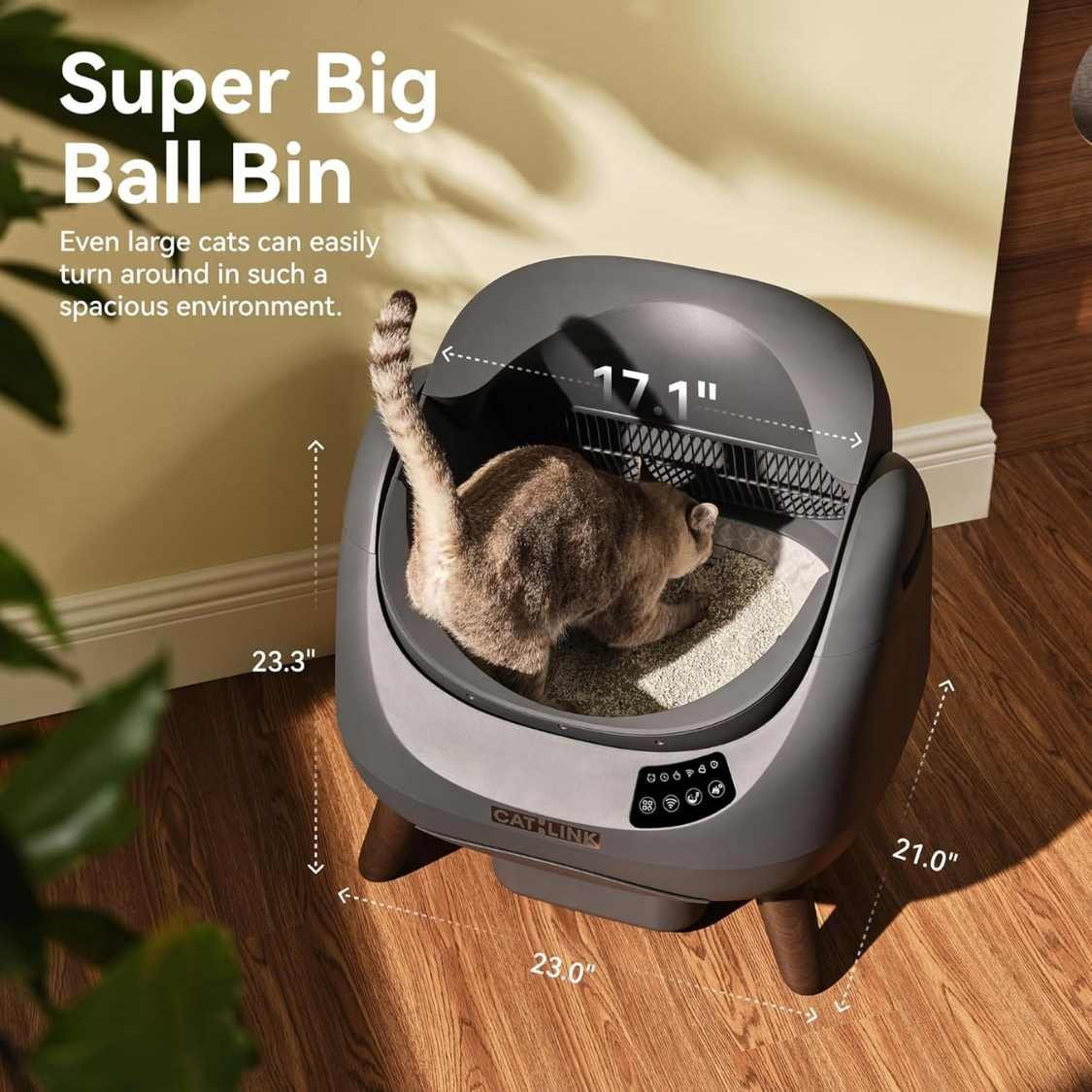 Automatic Self Cleaning Litter Box for Cats | WiFi, AI Monitoring, Multi Cat Household