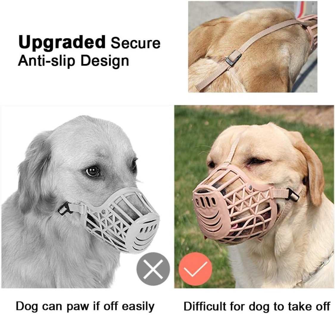 Soft Dog Muzzle - Adjustable Anti Bite Mouth Cover for Safe Training