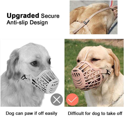 Soft Dog Muzzle - Adjustable Anti Bite Mouth Cover for Safe Training