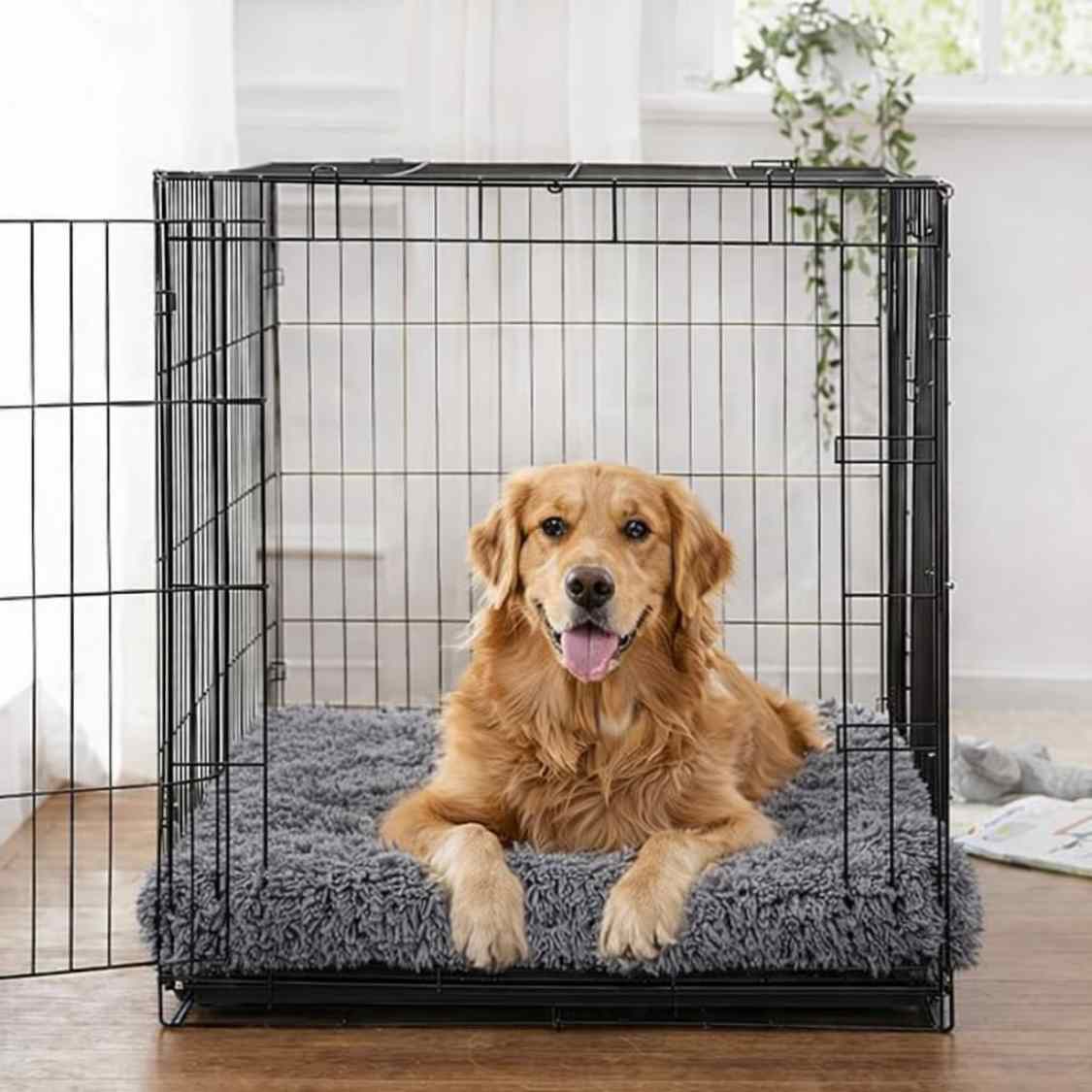 High Density Rebond Foam Pet Bed | Soft Washable Grey (Large)