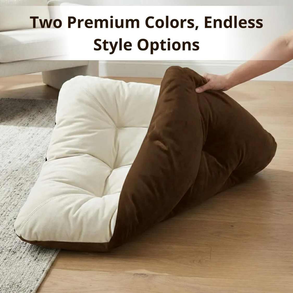 Reversible Pet Bed Washable Velvet Bed With Soft Mattress For Dogs & Cats (Brown)