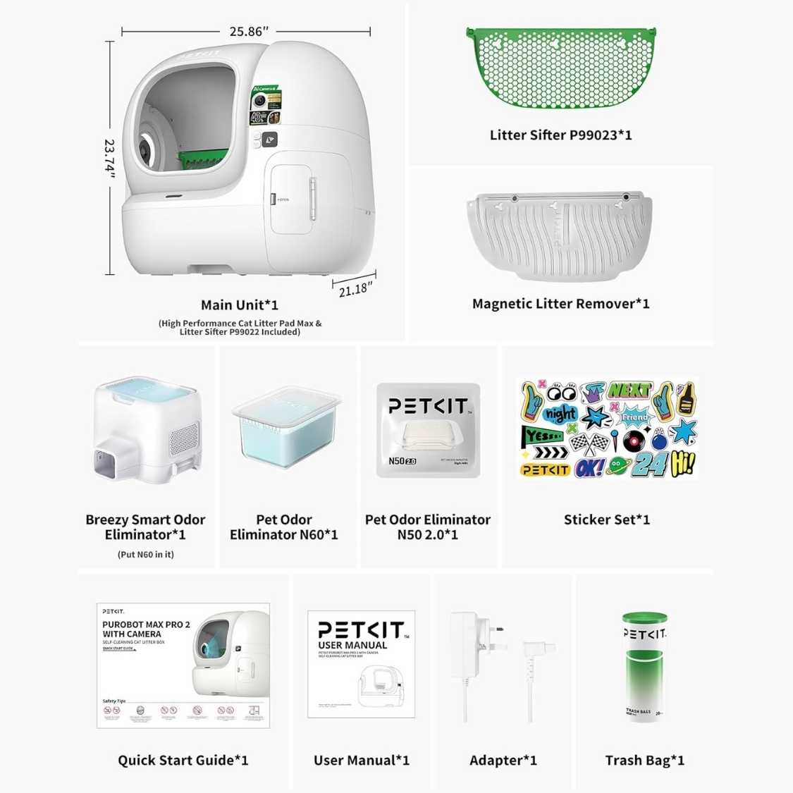 Automatic Cat Litter Box with AI Camera & Wide Angle Lens