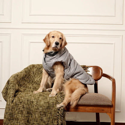 GreyWhisper Puffer | Elegant Grey Winter Pet Jacket