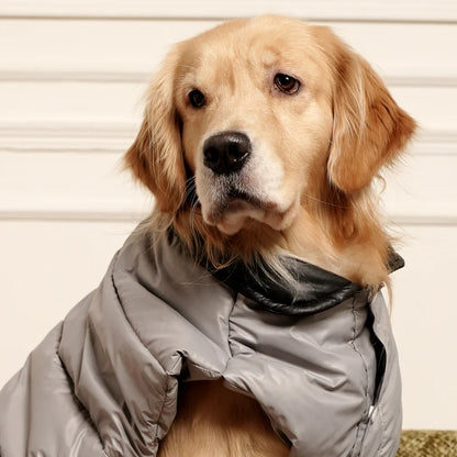 GreyWhisper Puffer | Elegant Grey Winter Pet Jacket