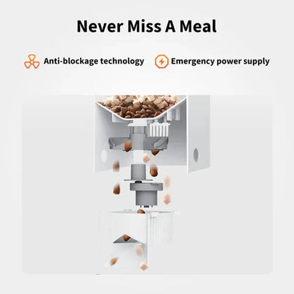 Automatic 2.4G WiFi Food Dispenser With HD Camera For Dogs And Cats