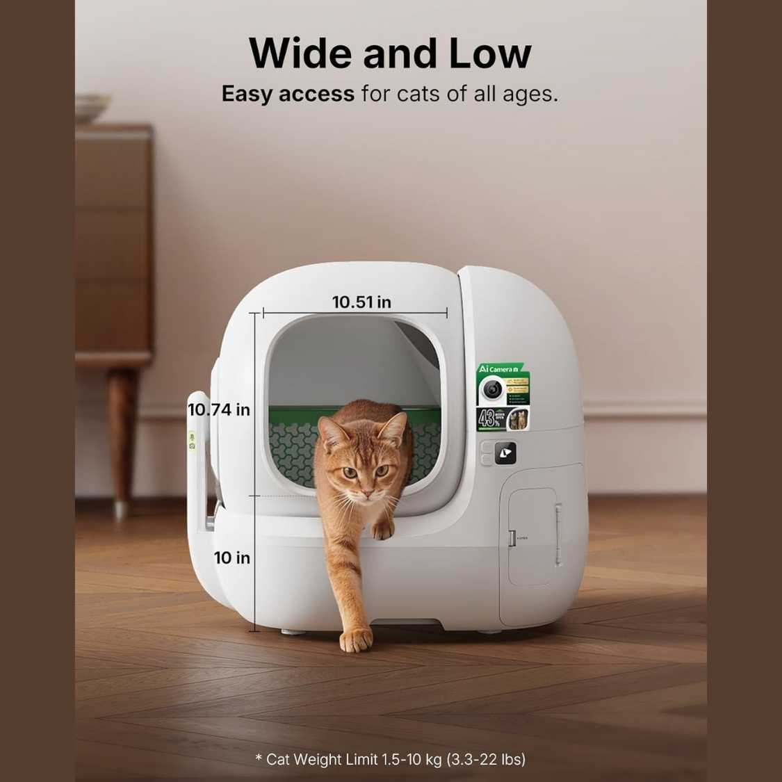 Automatic Cat Litter Box with AI Camera & Wide Angle Lens