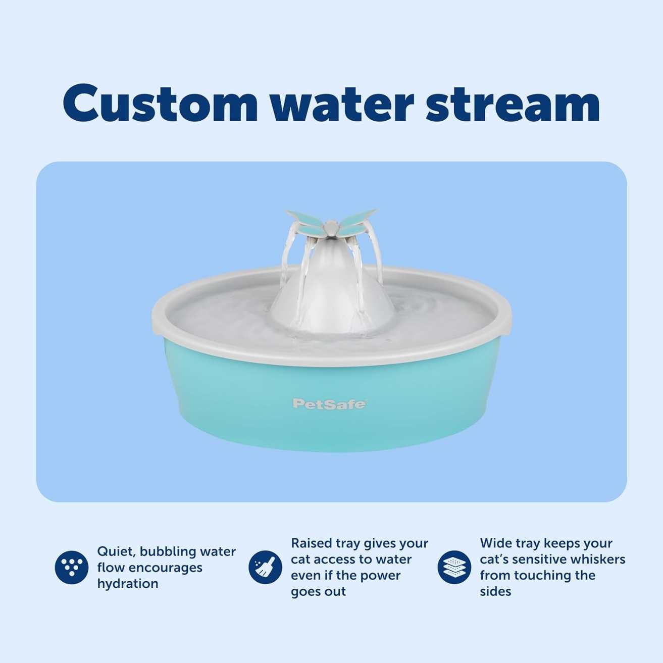 Butterfly Pet Water Fountain with Pump & Carbon Filter For Dogs & Cats | 50 oz