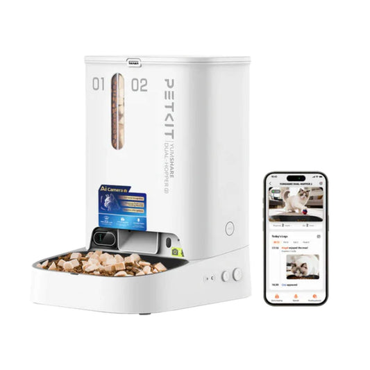 Dual Hopper Automatic Pet Feeder With Camera | App Control Food Dispenser