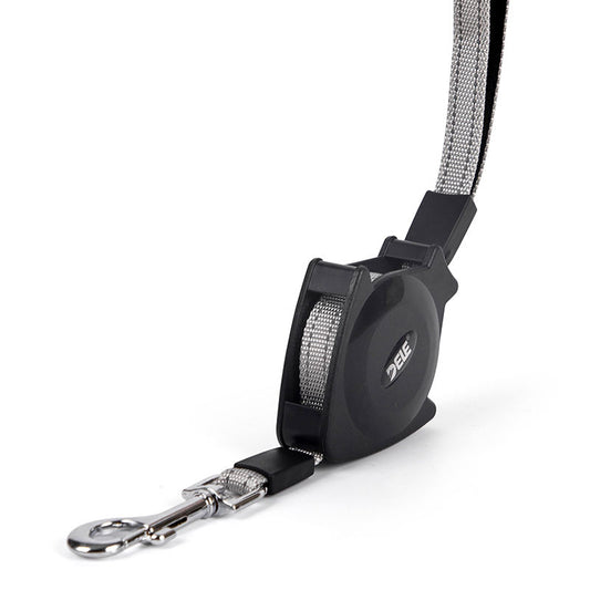 6ft Auto Retractable Leash in Black and Grey – For Small to Large Dogs