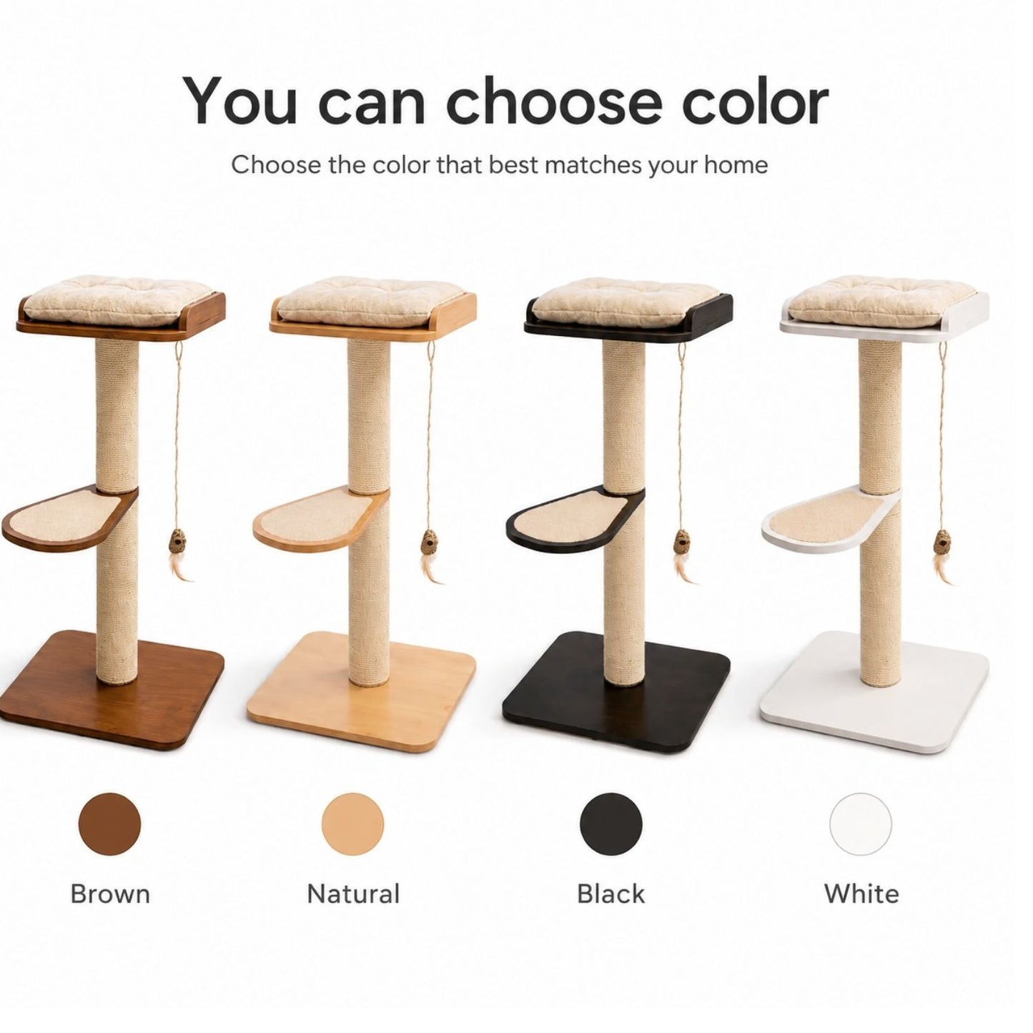 SlimFit Cat Tree | Space-Saving Wooden Climber for Indoor Cats