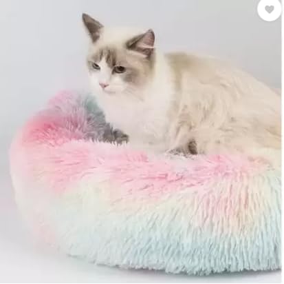 Round Donut Pet Bed for Cats & Dogs | Washable