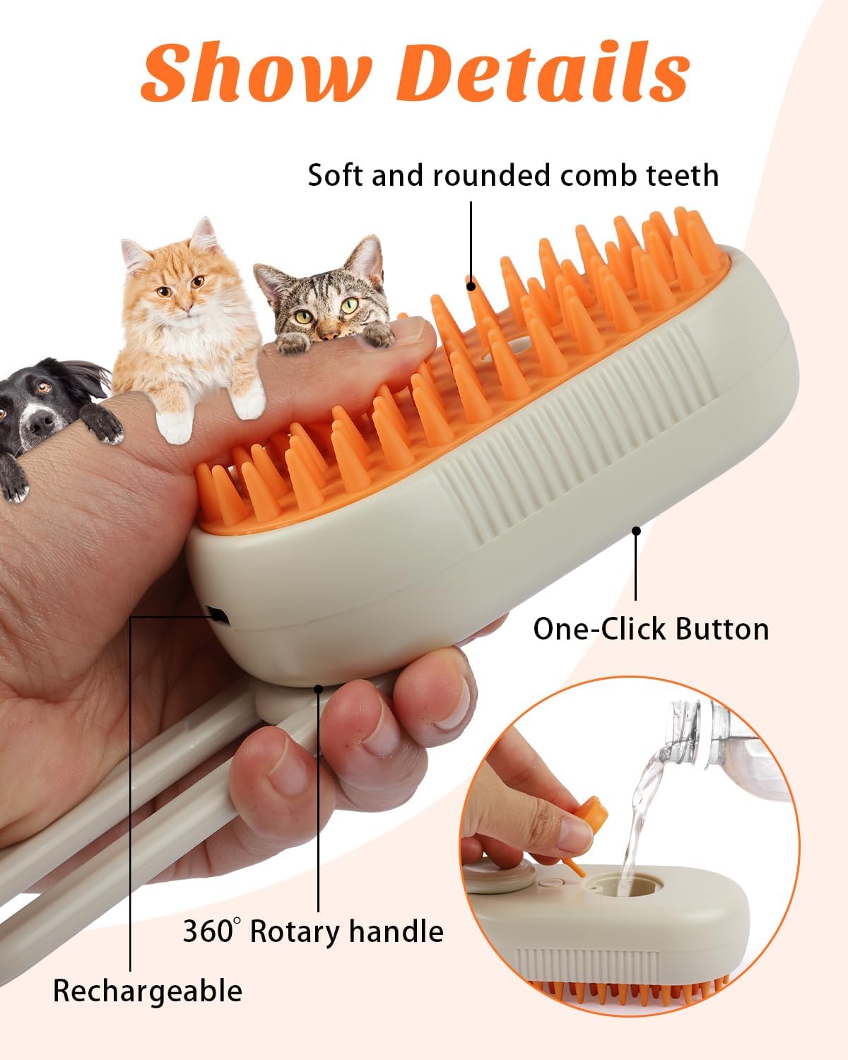 Pet Steam Brush | Steam Grooming & Hair Removal for Pets