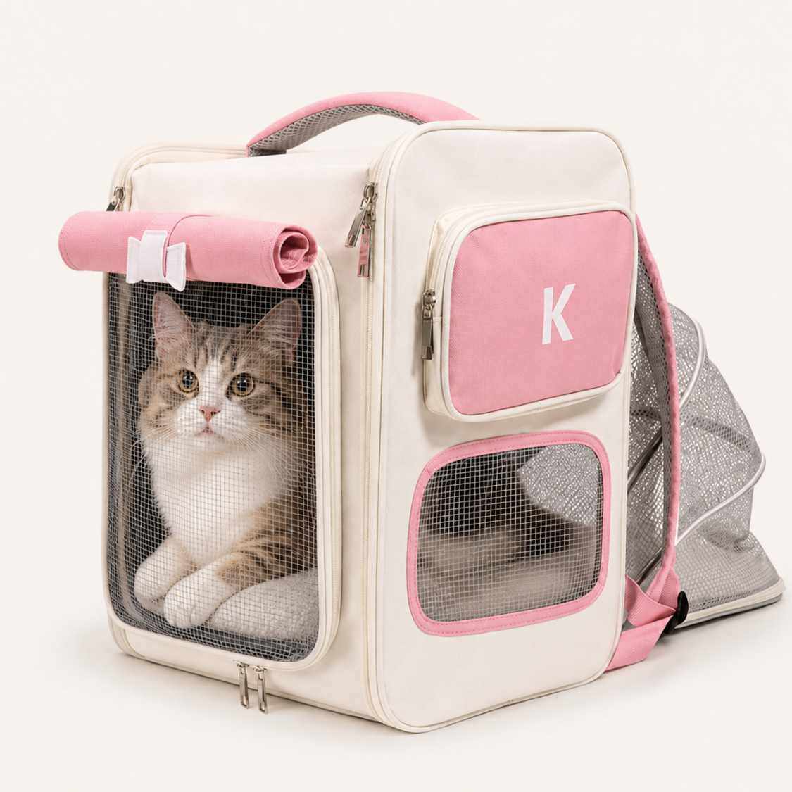 Foldable Cat Carrier Bag | Breathable Pet Travel Backpack