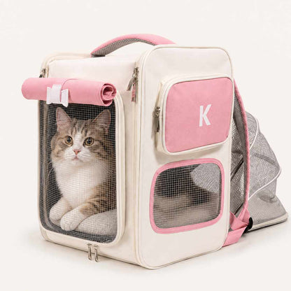 Foldable Cat Carrier Bag | Breathable Pet Travel Backpack