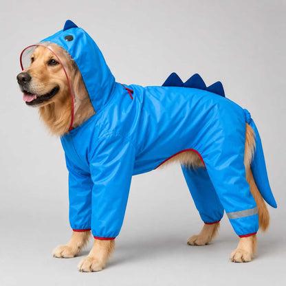 Waterproof Dog Jumpsuit Raincoat with Hood for Full Body Rain Protection