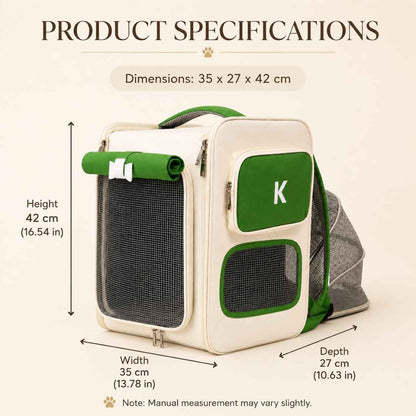 Foldable Cat Carrier Bag | Breathable Pet Travel Backpack
