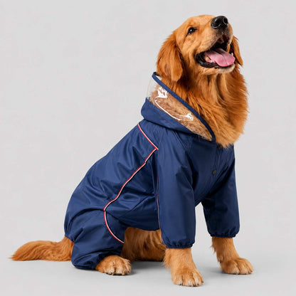 Dog Raincoat with Transparent Hood | Lightweight Rain Jacket