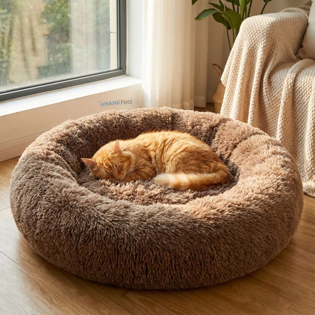 Round Donut Soft Pet Bed for Dogs & Cats