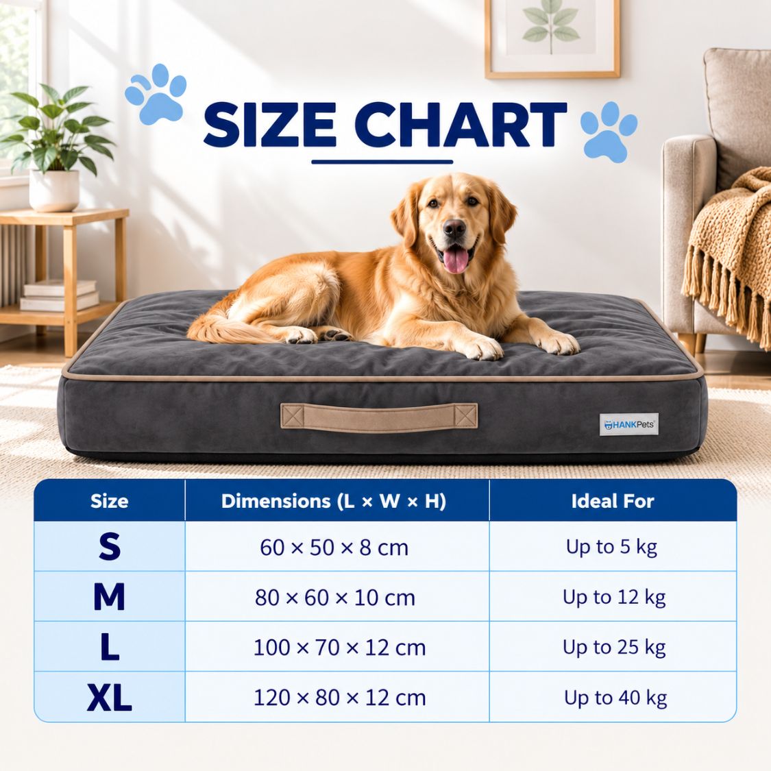 HANK CloudRest Premium Mattress Dog Bed | Anti Skid & Machine Washable (Green)