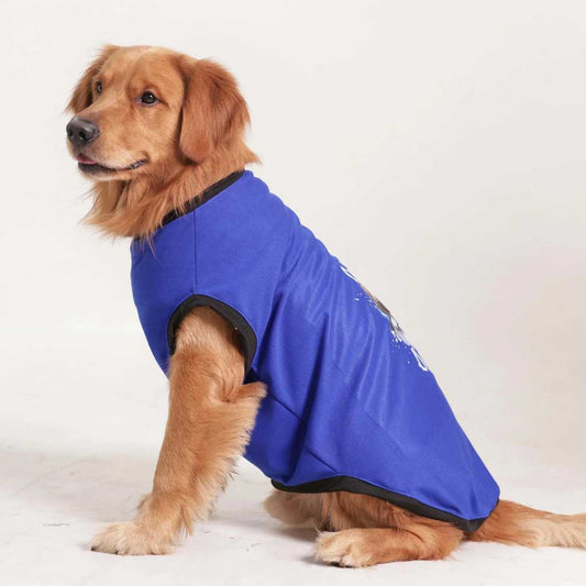 Cute Dog Graphic Printed T-Shirt | Casual Everyday Wear (Blue)