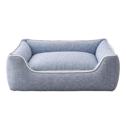 Premium Orthopedic Denim Blue Pet Bed | Soft Bolster Cushion Washable Pet Bed