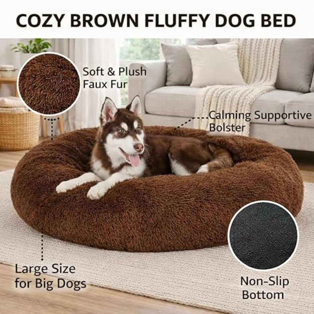 Summer Donut Pet Bed for Dogs & Cats – Soft Plush & Washable