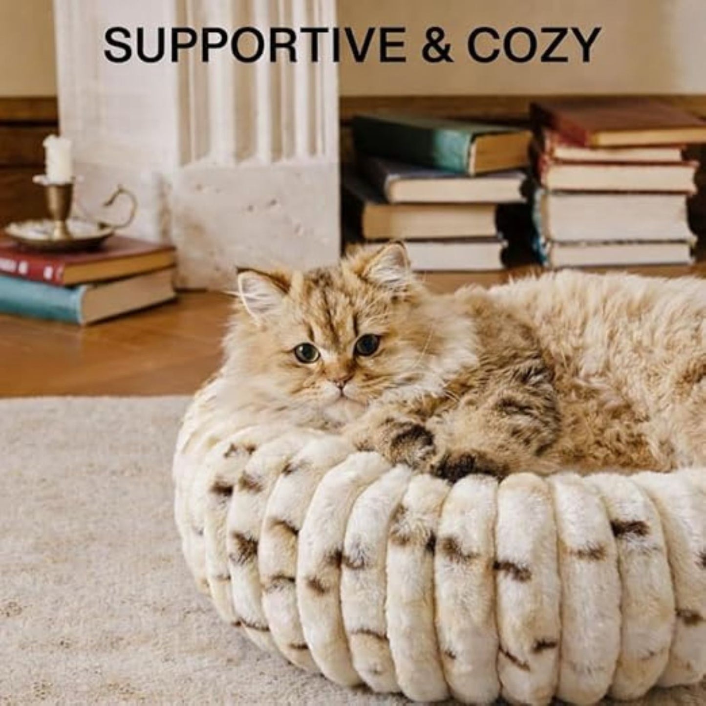 Pet Donut Bed for Cats & Small Dogs | Extra-Small, Calming, Soft Plush, Washable & Reversible