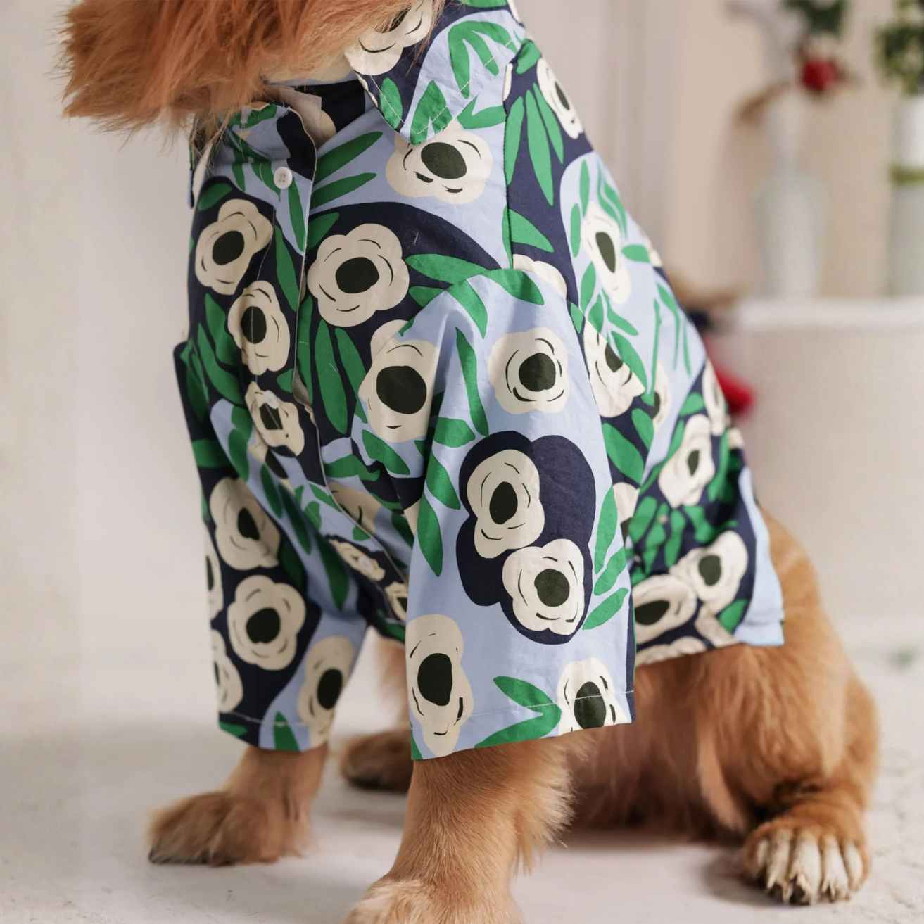 Tropical Bloom Designer Dog Shirt | Floral Summer Casual Outfit for Dogs