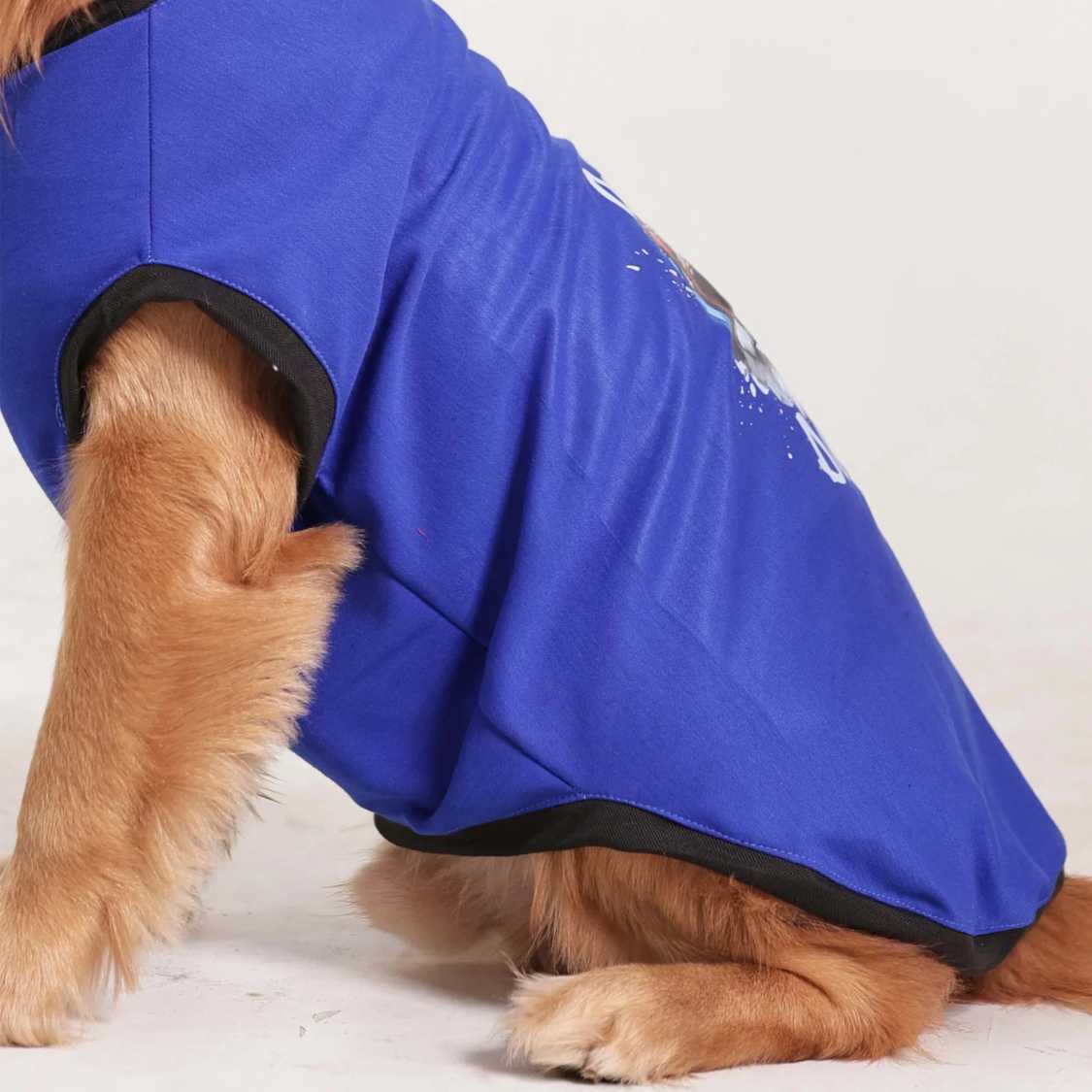 Cute Dog Graphic Printed T-Shirt | Casual Everyday Wear (Blue)