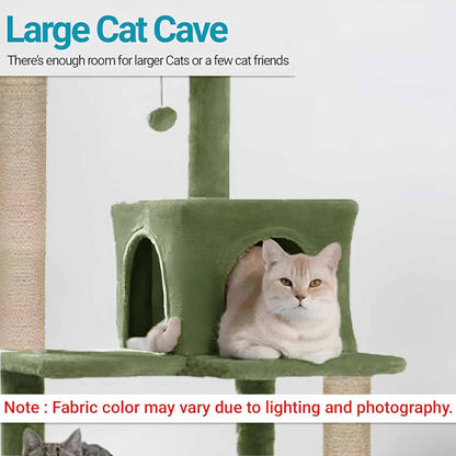 Green Cat Condo with Fur| Toys & Scratching Posts