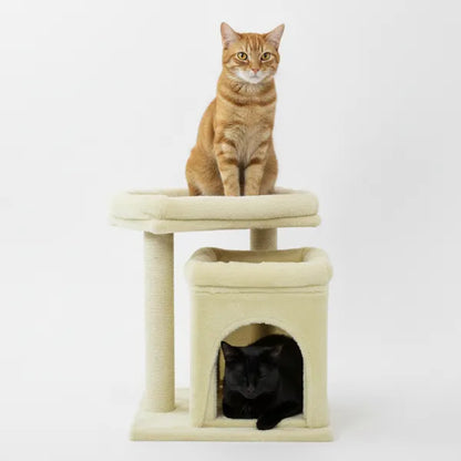Scratching Post Activity Tree Condo | Fur Fabric (Beige)