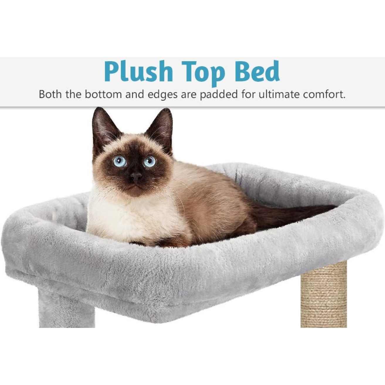 Condo Cat Kitten Activity Tree with Plush Bed & Jute Scratching Post | 26 Inch