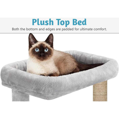 Condo Cat Kitten Activity Tree with Plush Bed & Jute Scratching Post | 26 Inch