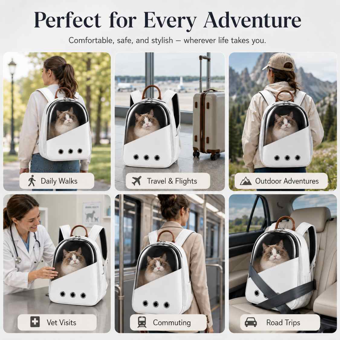 Pet Backpack Carrier For Travel | Walking & Outdoor Use
