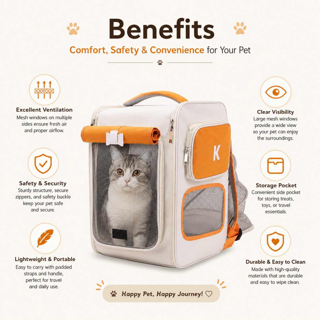 Expandable Pet Carrier Backpack for Cats & Small Dogs
