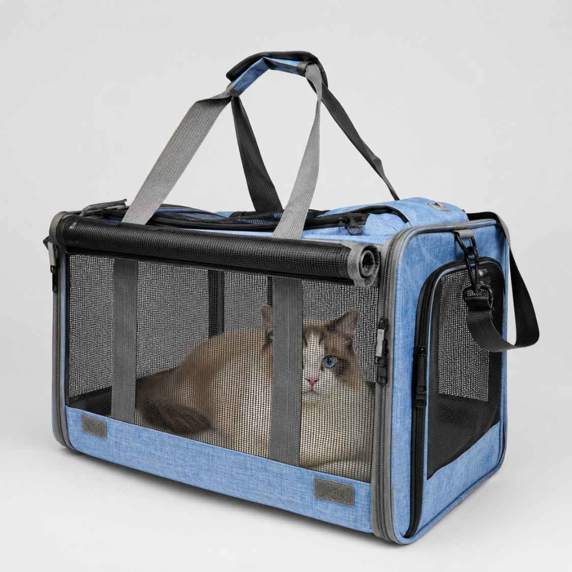 Foldable Cat Carrier Bag With Mesh Window For Travel