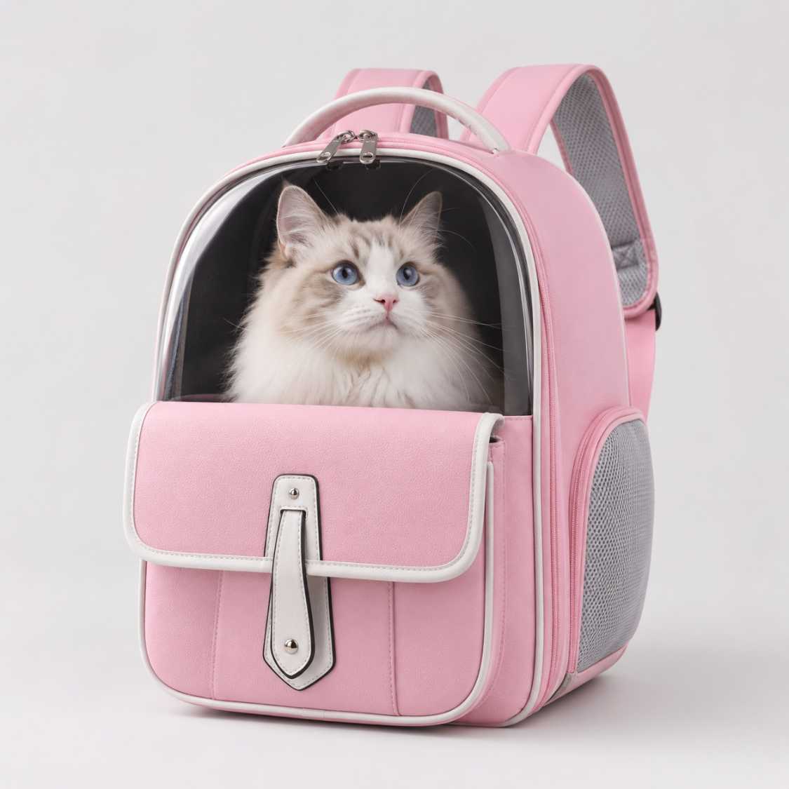 Breathable Pet Carrier Backpack With Front Pocket For Easy Travel