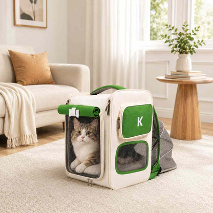 Expandable Cat Carrier Backpack With Breathable Mesh For Pets