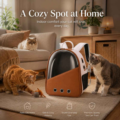 Stylish Cat Carrier Backpack Bag For Cats & Small Dogs