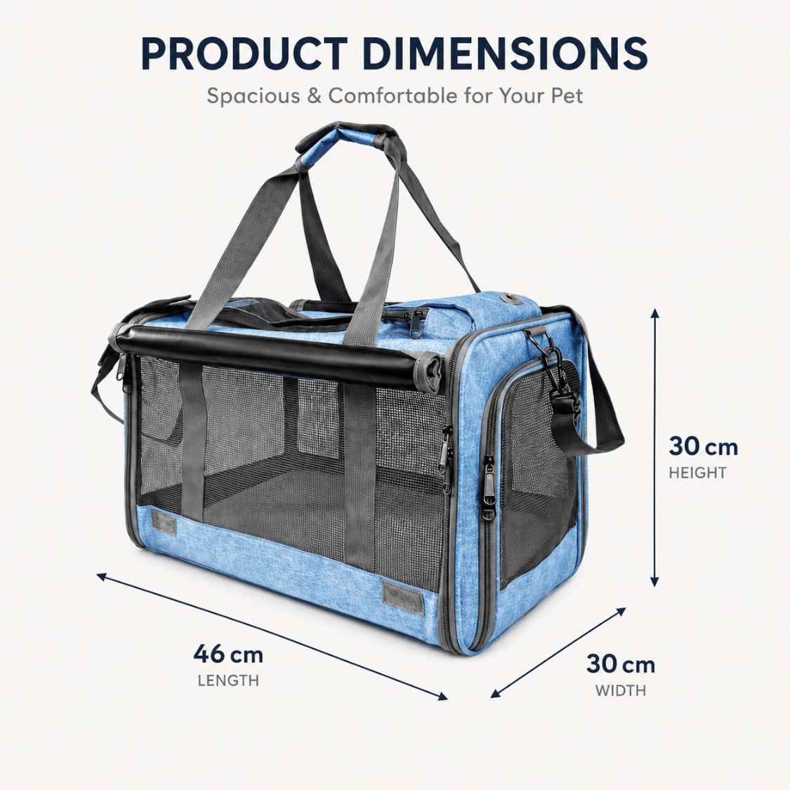 Foldable Cat Carrier Bag With Mesh Window For Travel