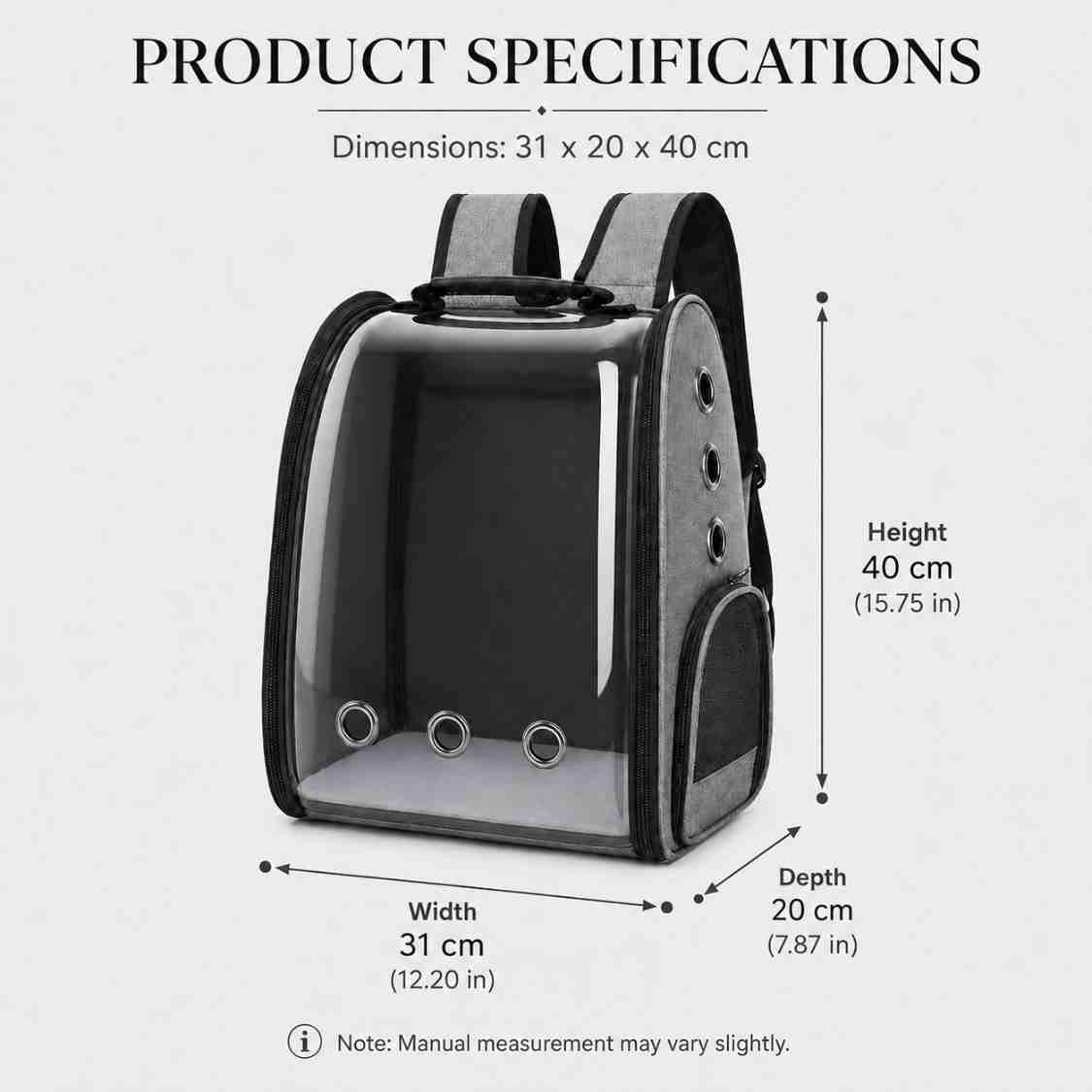 Transparent Pet  Carrier Backpack With Air Ventilation