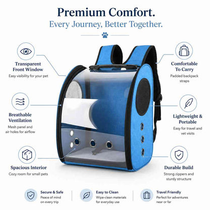 Transparent Pet Travel Backpack With Breathable Vents