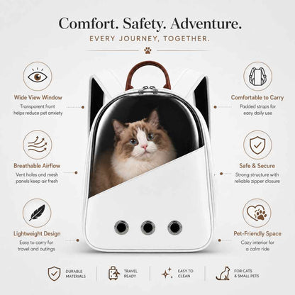 Pet Backpack Carrier For Travel | Walking & Outdoor Use