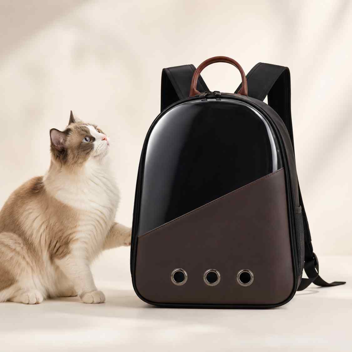 Pet Carrier Backpack With Transparent Window For Cats & Small Dogs
