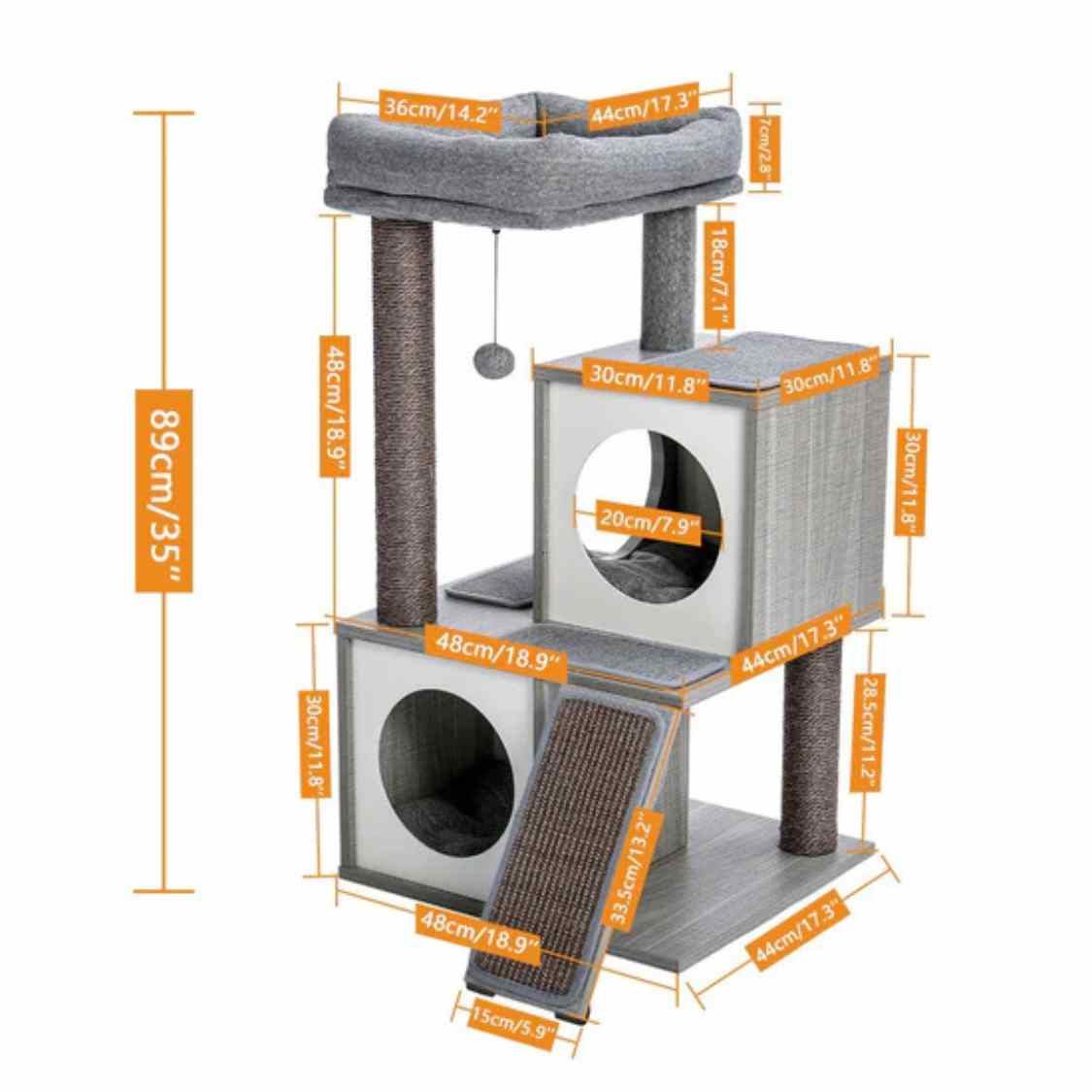 Multi Level Cat Tree | Exercise Scratch & Cozy Indoor Rest For Cats