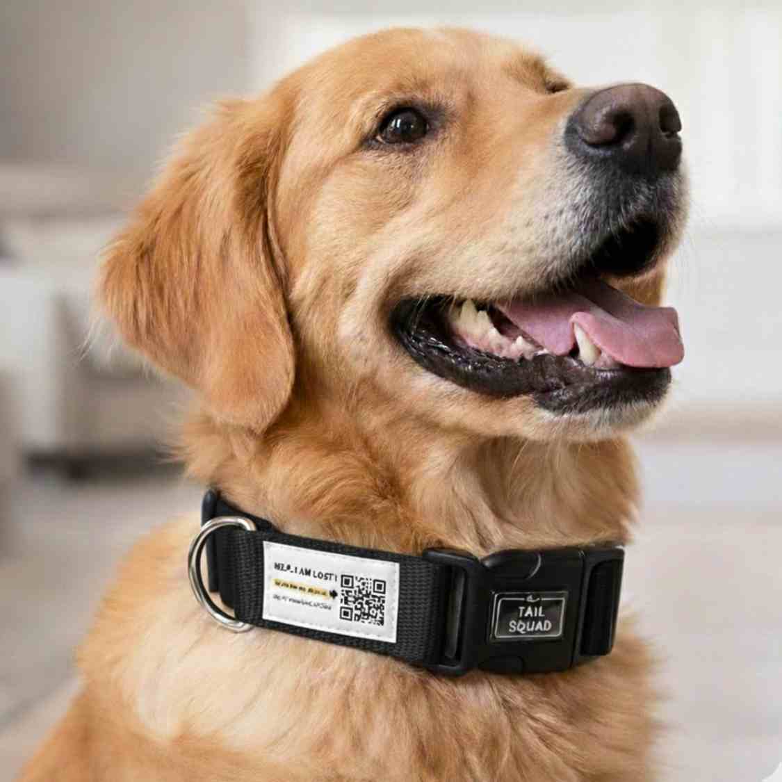 Pet Collar With QR Code | Smart ID Safety Collar For Dogs (Black)
